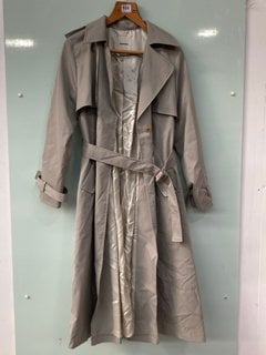 SANDRO LADIES JACOB LONG COAT IN MASTIC- UK SIZE 36" - RRP £629.00: LOCATION - C13