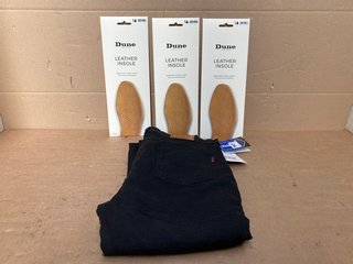 BIKERS GEAR AUSTRALIA LADIES MOTORCYCLE KEVLAR JEANS IN BLACK- UK SIZE 14 TO INCLUDE 3 X PAIRS OF DUNE LEATHER INSOLES: LOCATION - C13