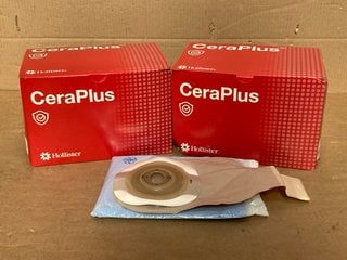 2 X BOXES OF CERAPLUS MODERMA FLEX 1- PIECE DRAINABLE OSTOMY POUCHES: LOCATION - C12