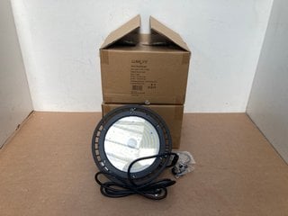 2 X LUMILIFE LED HIGH BAY LIGHT FITTINGS IN BLACK- MODEL NO HB-200D-ESS-557K: LOCATION - C11