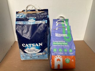 2 X 20L BAGS OF CATSAN HYGIENE PLUS CAT LITTER TO INCLUDE 4 X 6L BAGS OF TIPPAWS LONG LASTING CLUMPING CAT LITTER: LOCATION - C11