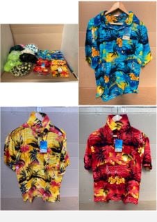 QTY OF ASSORTED MENS SUMMER SHIRTS IN VARIOUS SIZES TO INCLUDE QTY OF BUCKET HATS: LOCATION - C11