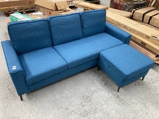 TERRA CORNER SOFA-3 SEATER+STOOL IN BLUE: LOCATION - A3