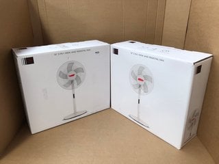 2 X JOHN LEWIS & PARTNERS 16" 2 IN 1 DESK & PEDESTAL FANS: LOCATION - AR1