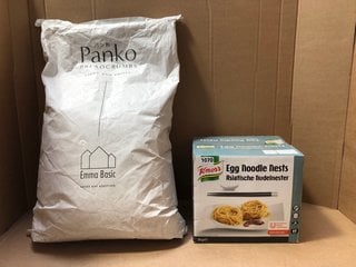 KNOZZ 3KG EGG NOODLE NESTS - BBE 08/05/2024 TO INCLUDE PANKO 10KG BREADCRUMBS - BBE 21/02/2025: LOCATION - AR4