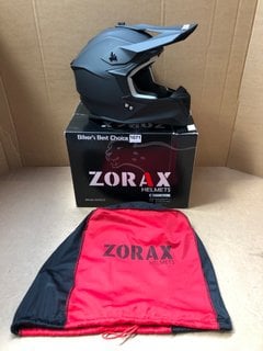 ZORAX ZOR-X303 MATT BLACK MOTORCYCLE HELMET - UK SIZE LARGE: LOCATION - AR4