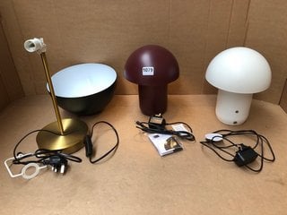 3 X JOHN LEWIS & PARTNERS HOUSEHOLD LAMPS TO INCLUDE DOME TABLE LAMP: LOCATION - AR5