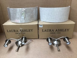 2 X LAURA ASHLEY SORRENTO 2LT WALL LIGHTS COMPLETE WITH SHADE - COMBINED RRP £150: LOCATION - AR5