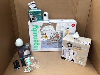 4 X ASSORTED BABY & MOTHER ITEMS TO INCLUDE ELVIE SINGLE WEARABLE BREAST PUMP: LOCATION - AR5