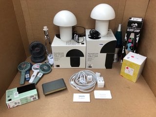 QTY OF ASSORTED HOUSEHOLD APPLIANCES TO INCLUDE JOHN LEWIS & PARTNERS MUSHROOM LED TOUCH TABLE LAMP: LOCATION - AR5