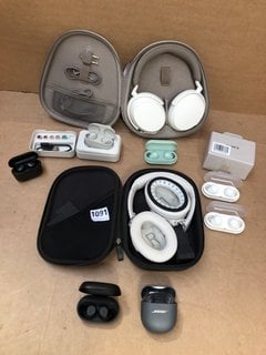 QTY OF ASSORTED EARPHONES & HEADPHONES TO INCLUDE BOSE QUIETCOMFORT ULTRA EARPHONES - RRP £219: LOCATION - AR5