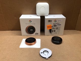 2 X GOOGLE NEST LEARNING THERMOSTAT IN COOPER/BLACK: LOCATION - AR11