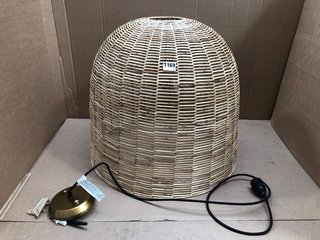 NKUKU NOKO WICKER DOME PENDANT CEILING LIGHT - RRP £275: LOCATION - AR12