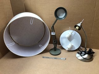 3 X HOUSEHOLD LIGHTS TO INCLUDE JOHN LEWIS & PARTNERS TASK DESK LAMP: LOCATION - BR3