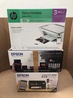 3 X ASSORTED PRINTER TO INCLUDE EPSON ECOTANK ET-2850 MULTI-PURPOSE PRINTER: LOCATION - BR5