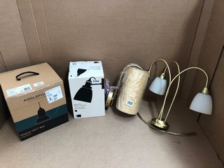 4 X ASSORTED JOHN LEWIS & PARTNERS LIGHTING ITEMS TO INCLUDE REVIVAL WALL LIGHT: LOCATION - BR6