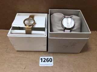 OLIVIA BURTON WOMENS OBW0476 ELEGANT WATCH IN PINK TO INCLUDE SKAGEN FREJA SKW2717 YELLOW GOLD PLATED WATCH: LOCATION - BR7