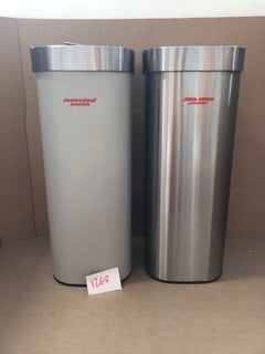 2 X JOHN LEWIS & PARTNERS STAINLESS STEEL TOUCH BINS: LOCATION - BR7