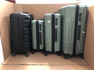 2 X JOHN LEWIS & PARTNERS HARDSHELL SUITCASES IN VARIOUS SIZES & COLOURS TO INCLUDE LARGE IN GREEN: LOCATION - BR7