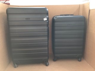 2 X JOHN LEWIS & PARTNERS HARDSHELL SUITCASES IN BLACK - LARGE & MEDIUM: LOCATION - BR7