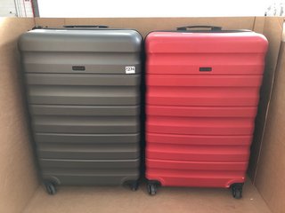 2 X JOHN LEWIS & PARTNERS HARDSHELL SUITCASES IN BLACK & RED: LOCATION - BR7