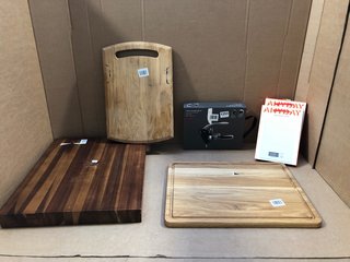 6 X JOHN LEWIS & PARTNERS KITCHEN ITEMS TO INCLUDE LARGE OAK WOOD CHOPPING BOARD: LOCATION - BR9