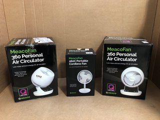 MEACO 360 PERSONAL AIR CIRCULATOR TO INCLUDE MEACO 260C PORTABLE CORDLESS FAN: LOCATION - BR10