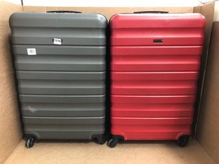 2 X JOHN LEWIS & PARTNERS LARGE HARDSHELL SUITCASES IN BLACK & RED: LOCATION - BR10