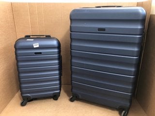 JOHN LEWIS & PARTNERS LARGE HARDSHELL SUITCASE IN NAVY TO INCLUDE JOHN LEWIS & PARTNERS SMALL HARDSHELL SUITCASE IN BLUE: LOCATION - BR10