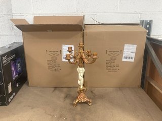 2 X SETS OF RETRO STYLE CHERUB CANDLE STICK HOLDERS: LOCATION - BR14