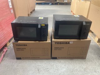 2 X TOSHIBA MW2-AM20PF(BK) 20L DIGITAL SOLO MICROWAVES: LOCATION - BR15