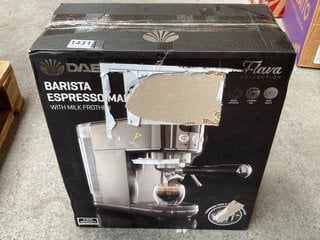 DAEWOOD BARISTA ESPRESSO MACHINE WITH MILK FROTHER - RRP £120: LOCATION - BR17