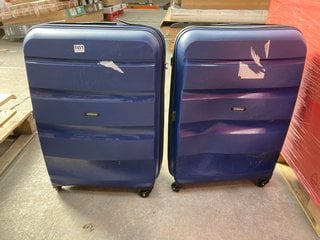 2 X AMERICAN TOURISTER LARGE HARDSHELL SUITCASES IN NAVY: LOCATION - BR18