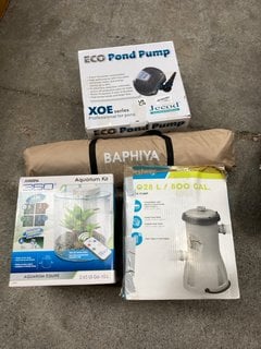 4 X ASSORTED OUTDOOR ITEMS TO INCLUDE JECOD ECO POND PUMP: LOCATION - BR19