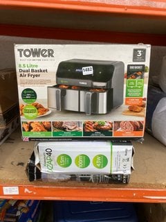 5 X ASSORTED KITCHEN ITEMS TO INCLUDE TOWER 8.5L DUAL BASKET AIR FRYER: LOCATION - BR20