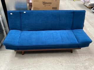 MONDAINE CLICK CLACK DOUBLE VELVET SOFA BED IN NAVY BLUE - RRP £247: LOCATION - A1