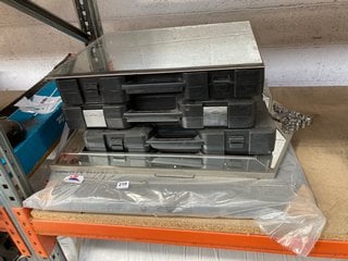 (COLLECTION ONLY) 3 X EMPTY TOOL CASES TO INCLUDE ANGLED FRAME WALL HUNG MIRROR: LOCATION - AR20