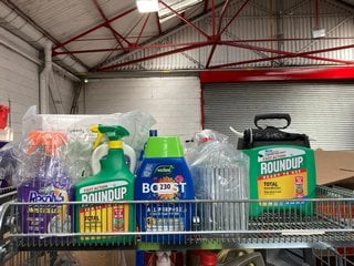 (COLLECTION ONLY) QTY OF ASSORTED CHEMICALS TO INCLUDE 5L BOTTLE OF ROUNDUP TOTAL WEED KILLER (PLEASE NOTE: 18+YEARS ONLY. ID MAY BE REQUIRED): LOCATION - A9