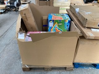 PALLET OF ASSORTED CHILDRENS TOYS TO INCLUDE HAUCK LIGHTNING PEDAL KART FOR GIRLS: LOCATION - B3 (KERBSIDE PALLET DELIVERY)