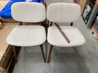 SET OF 2 JOHN LEWIS & PARTNERS DINING CHAIRS IN NATURAL & WALNUT: LOCATION - B7