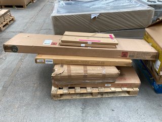 PALLET OF ASSORTED HOUSEHOLD FURNITURE ITEMS TO INCLUDE ZINUS AZ-HBPBB-14UK OLIVIA KING SIZE BED FRAME - RRP £132: LOCATION - A2 (KERBSIDE PALLET DELIVERY)