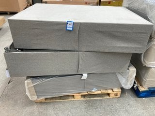 3 X FABRIC HALF DIVAN BASES IN GREY: LOCATION - A3