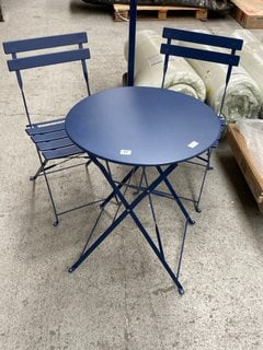 JOHN LEWIS & PARTNERS CAMDEN BISTRO OUTDOOR TABLE & CHAIRS SET IN NAVY: LOCATION - A4