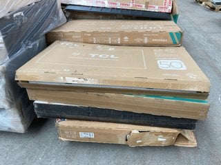 (COLLECTION ONLY) PALLET OF ASSORTED TV TO INCLUDE TCL50C641K, HISENSE 55E6KTUK (PCB BOARDS REMOVED, SPARES AND REPAIRS ONLY): LOCATION - A6