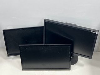 NEC, FUJISTU & SAMSUNG MONITORS & TV IN BLACK (WITH POWER CABLES, NEC: E222W-BK, FUJITSU: L22T-2, SAMSUNG: HG22EC470 (TV PCB REMOVED, SPARES & REPAIRS) [JPTM122987]