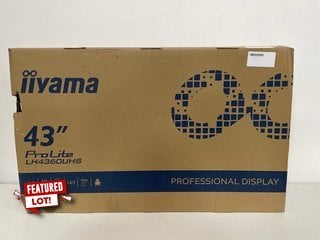 IIYAMA PROLITE PROFESSIONAL DIGITAL SIGNAGE DISPLAY: MODEL NO LH4360UHS-81AG (WITH BOX & ALL ACCESSORIES, DAMAGE TO BOX) (SEALED UNIT) [JPTM123131]