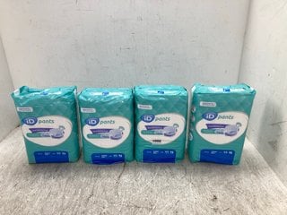 4 X PACKS OF ID FAST ABSORPTION INCONTINENCE PANTS: LOCATION - D4