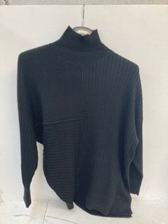 ARMANI EXCHANGE HIGH NECK KNITTED PULLOVER IN BLACK SIZE: L: LOCATION - WHITE BOOTH