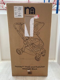 MOTHERCARE JOURNEY EDIT CHILDRENS PRAM AND PUSHCHAIR IN MIDNIGHT BLACK RRP - £150: LOCATION - A5