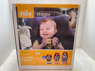 JOIE STAGES GROUP 0+/1/2 CHILDRENS CAR SEAT IN COAL RRP - £100: LOCATION - A6